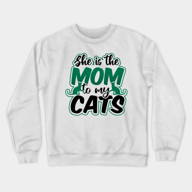 Cat Couple Shirt | Mom To My Cats Crewneck Sweatshirt by Gawkclothing